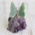 Quartz and amethyst gemstone sculpture, 'Verdant Wings' - Quartz and Amethyst Butterfly Gemstone Sculpture from Brazil