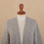 Alpaca blend cardigan, 'Grey Textures' - Long Alpaca Blend Cardigan (image 2e) thumbail