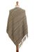 100% alpaca poncho, 'Captivating Stripes in Beige' - Striped 100% Alpaca Poncho in Beige from Peru