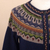 100% alpaca cardigan sweater, 'Blue Peru' - 100% Alpaca Dark Blue Tunic-Style Button-Down Sweater (image 2g) thumbail