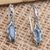 Blue topaz drop earrings, 'Blue Cocoon' - Hand Made Blue Topaz and Sterling Silver Drop Earrings (image 2) thumbail