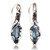 Blue topaz drop earrings, 'Blue Cocoon' - Hand Made Blue Topaz and Sterling Silver Drop Earrings thumbail