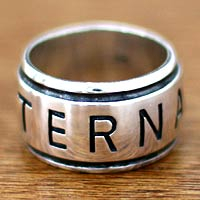 Men's sterling silver ring, 'Eternal'