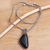 Onyx pendant necklace, 'Black Spot' - Hand Made Onyx Sterling Silver Pendant Necklace (image 2b) thumbail