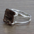 Smoky quartz solitaire wrap ring, 'Empyrean Smoke' - Hand Crafted Smoky Quartz Wrap Ring (image 2b) thumbail