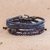 Lapis lazuli and leather bracelets, 'Boho Friends' (set of 4) - Lapis Lazuli and Leather Bracelets from Guatemala (Set of 4) thumbail