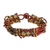 Beaded wristband bracelet, 'Flower Harmony in Russet' - Handmade Beaded Wristband Bracelet thumbail