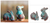 Ceramic figurines, 'Joyful Rabbits' (pair) - Handcrafted Ceramic Rabbit Figurines in Turquoise (pair) thumbail