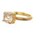 Gold plated quartz solitaire ring, 'Clearly Brilliant' - 17 Carat Quartz Solitaire Ring