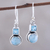Larimar and blue topaz dangle earrings, 'Glittering Sky' - Larimar and Blue Topaz Sterling Silver Dangle Earrings thumbail