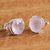 Rose quartz stud earrings, 'Dawn Clouds' - Brazilian Rose Quartz and Silver Stud Earrings