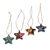Batik wood ornaments, 'Bali Stars' (set of 4) - Four Batik Wood Star Ornaments by Balinese Artisans (image 2c) thumbail