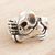 Sterling silver cocktail ring, 'Skeleton Embrace' - Unisex Handcrafted Sterling Silver Skeleton Love Ring