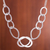 Collar de eslabones bañados en plata de primera ley, 'Silver Modernity' - Collar de eslabones modernos plateados de Perú