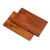 Bandejas de madera de teca, (par) - Bandejas de madera marrón claro hechas a mano de Indonesia (par)