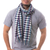 Men's 100% alpaca scarf, 'Andean Style' - Mens Handwoven Purple and Turquoise Alpaca Scarf with White