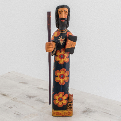 Wood statuette, 'Saint John the Evangelist' - Wood Statuette of Saint John the Evangelist from Guatemala