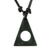 Unisex jade pendant necklace, 'Identity in Dark Green' - Handcrafted Dark Green Jade Triangle Necklace (image 2a) thumbail