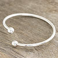 Sterling silver cuff bracelet, 'Elegant Charm'