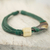 Leather and horn torsade necklace, 'Sougri Green' - Horn and Bone Recycled Beads Necklace Fair Trade Jewelry (image 2c) thumbail