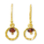 Gold plated garnet dangle earrings, 'Rustic Modern' - Gold Plated Sterling Silver Earrings with Garnet thumbail