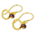 Gold plated garnet dangle earrings, 'Rustic Modern' - Gold Plated Sterling Silver Earrings with Garnet (image 2b) thumbail