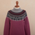 100% alpaca sweater, 'Mountain Snowflakes in Rose' - Turtleneck Sweater in 100% Alpaca (image 2f) thumbail