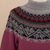 100% alpaca sweater, 'Mountain Snowflakes in Rose' - Turtleneck Sweater in 100% Alpaca (image 2g) thumbail
