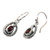Garnet dangle earrings, 'Rainforest Goddess' - Fair Trade Sterling Silver and Garnet Snake Earrings