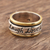 Sterling silver and brass spinner ring, 'Live Laugh Love' - Inspirational Sterling Silver and Brass Spinner Ring