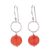 Carnelian dangle earrings, 'Ring Shimmer' - Round Carnelian Dangle Earrings Crafted in Thailand