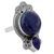 Lapis lazuli cocktail ring, 'Glamorous Blue' - Hand Made Lapis Lazuli Cocktail Ring Rava Motif India