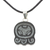 Jade pendant necklace, 'Maya Wisdom' - Nahual Cotton Pendant Jade Necklace