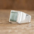 Men's jade single stone ring, 'Mayan Energy in Apple Green' - Men's Apple Green Jade Single Stone Ring from Guatemala (image 2b) thumbail