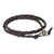 Silver accent leather wrap bracelet, 'Shadow Paths' - Hand Braided Silver Accent Brown and Black Leather Bracelet (image 2c) thumbail