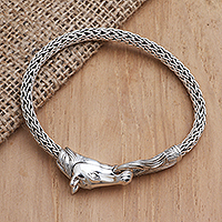 Sterling silver chain bracelet, 'Hungry Horse'