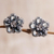 Blue topaz button earrings, 'Five-Petaled Flower' - Floral Blue Topaz Button Earrings from Bali