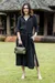 Cotton shirtwaist dress, 'Street Smarts in Black' - Black Belted Cotton Shirtwaist Dress from Thailand (image 2) thumbail