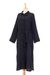 Cotton shirtwaist dress, 'Street Smarts in Black' - Black Belted Cotton Shirtwaist Dress from Thailand (image 2d) thumbail