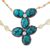 Multi-gemstone beaded pendant necklace, 'Dawn Bloom in Blue' - Handmade Quartz Calcite Citrine Carnelian Pendant Necklace