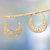 Gold vermeil hoop earrings, 'Moonlit Garden' - Unique Hoop Earrings in 22k Gold Vermeil from Bali (image 2) thumbail