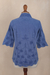 Cotton blouse, 'Purely Feminine in Blue' - Embroidered Cotton Blouse in Blue (image 2e) thumbail