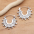 Sterling silver hoop earrings, 'Tribal Flair' - Hand Crafted Sterling Silver Hoop Earrings (image 2b) thumbail