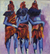 'Covenants of the Gods' (2016) - Signed Impressionist Painting of Three Figures from Ghana thumbail