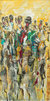 'Fashion Time' - Multicolour Original Ghanaian Painting of Fashionistas