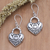 Sterling silver dangle earrings, 'Love Lock' - Sterling Silver Dangle Earrings with Heart Motif (image 2) thumbail