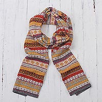 100% alpaca scarf, 'Inca Countryside'