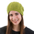 Alpaca blend hat, 'Warm Olive Braids' - Hand Knit Braided Alpaca Blend Hat in Warm Olive