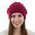 Alpaca blend wool hat, 'Burgundy Bubbles' - Burgundy Alpaca Blend Hat Original Design Knit by Hand