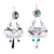 Turquoise chandelier earrings, 'Traditional Taxco' - Natural Turquoise Dove Motif Earrings (image 2b) thumbail